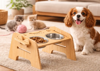 Comedero De Triplay Para Perro Chico, Armable Y Con Cambio De Color 🐾✨